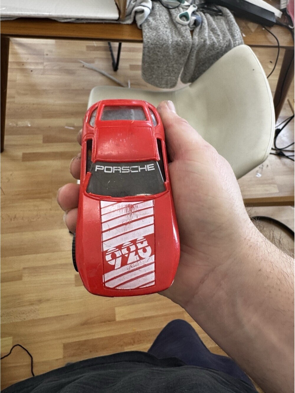 Vintage Porsche 911 Slot Car Red Hong Kong No.1069 1970s ZEE Racing Toy